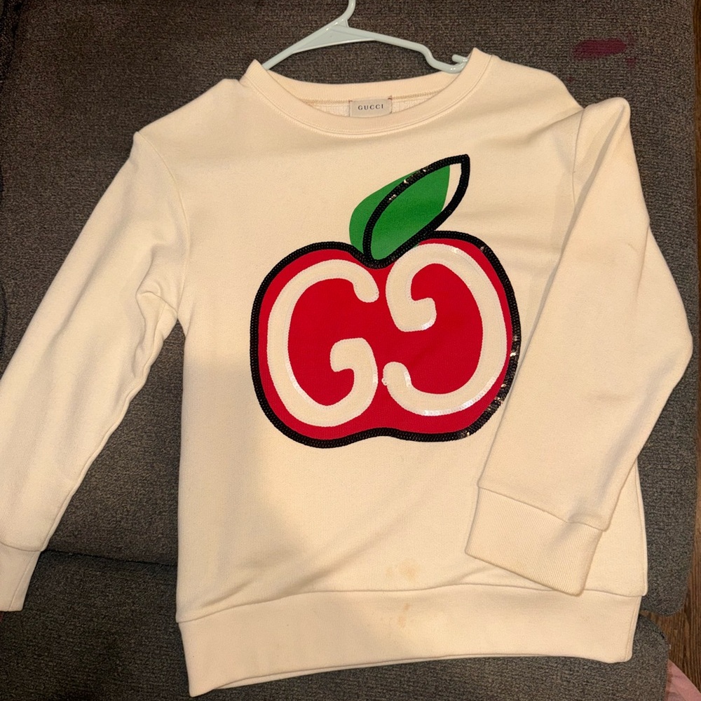 Gucci kids Apple print GG logo sweatshirt size 8
